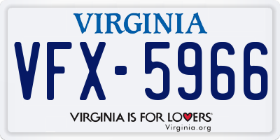 VA license plate VFX5966