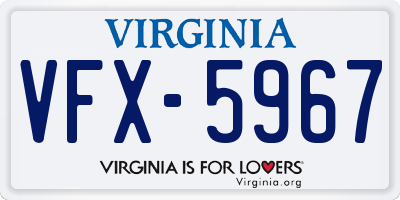 VA license plate VFX5967