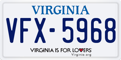 VA license plate VFX5968