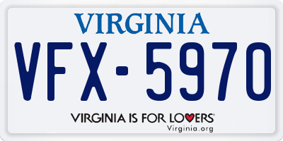 VA license plate VFX5970