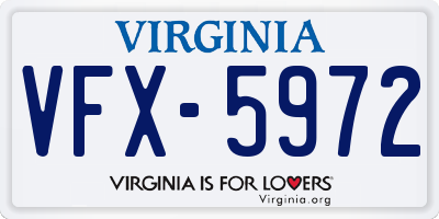 VA license plate VFX5972