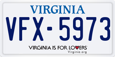 VA license plate VFX5973