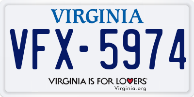 VA license plate VFX5974