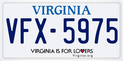 VA license plate VFX5975