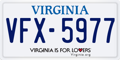 VA license plate VFX5977