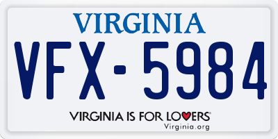 VA license plate VFX5984