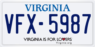 VA license plate VFX5987