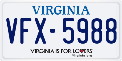VA license plate VFX5988