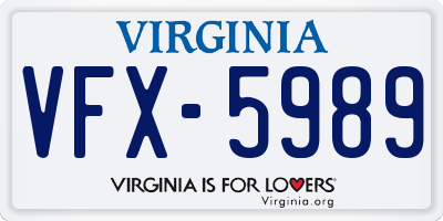 VA license plate VFX5989