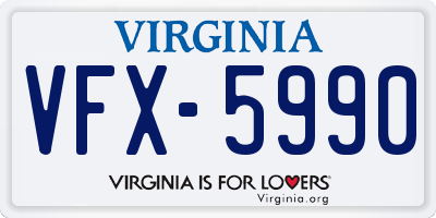 VA license plate VFX5990