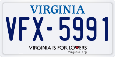 VA license plate VFX5991