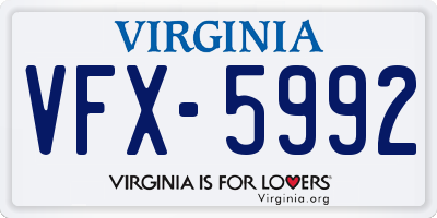 VA license plate VFX5992