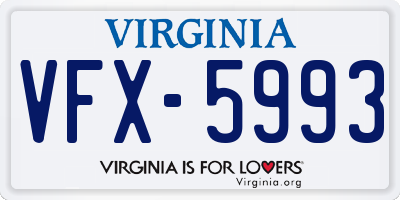 VA license plate VFX5993