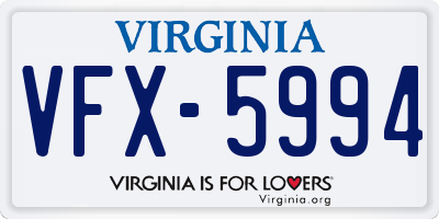 VA license plate VFX5994