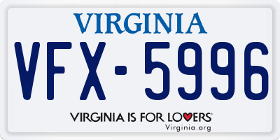 VA license plate VFX5996