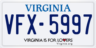 VA license plate VFX5997