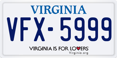 VA license plate VFX5999