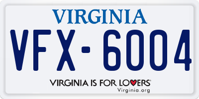 VA license plate VFX6004