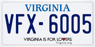 VA license plate VFX6005