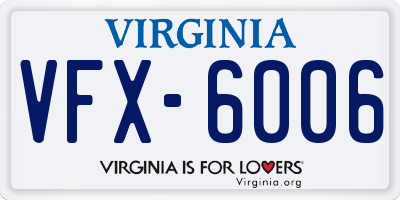 VA license plate VFX6006