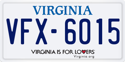VA license plate VFX6015