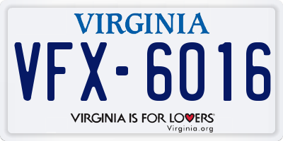 VA license plate VFX6016