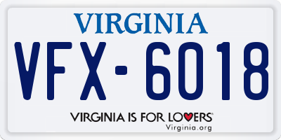 VA license plate VFX6018