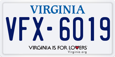VA license plate VFX6019