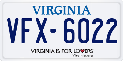 VA license plate VFX6022