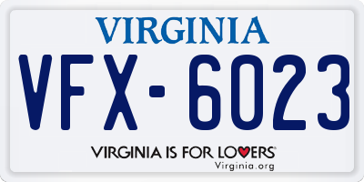 VA license plate VFX6023