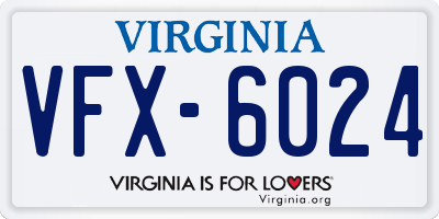 VA license plate VFX6024
