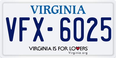 VA license plate VFX6025