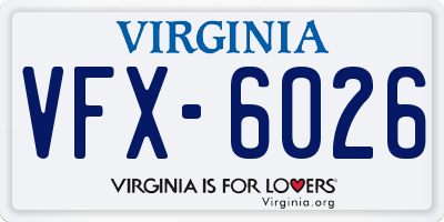 VA license plate VFX6026