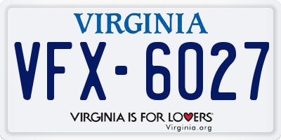 VA license plate VFX6027