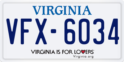 VA license plate VFX6034