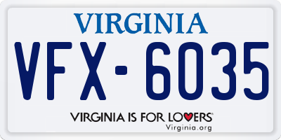 VA license plate VFX6035
