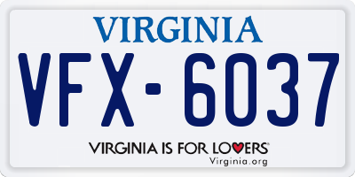 VA license plate VFX6037