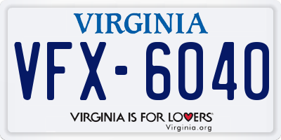 VA license plate VFX6040