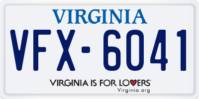 VA license plate VFX6041