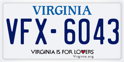 VA license plate VFX6043