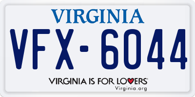 VA license plate VFX6044