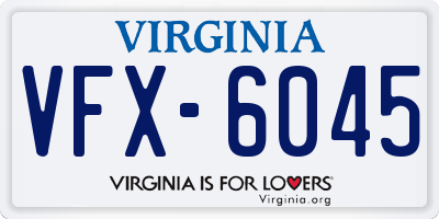 VA license plate VFX6045