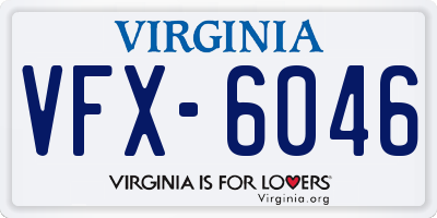VA license plate VFX6046