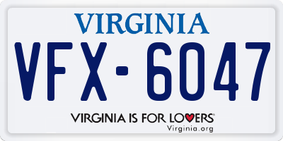 VA license plate VFX6047