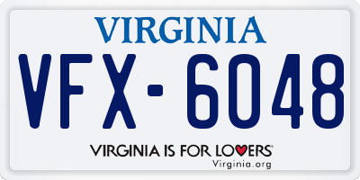 VA license plate VFX6048
