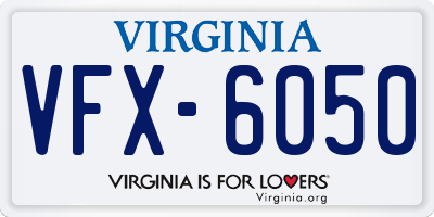 VA license plate VFX6050