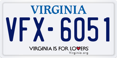 VA license plate VFX6051
