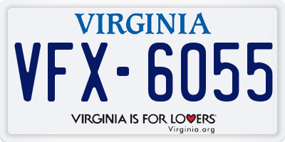 VA license plate VFX6055