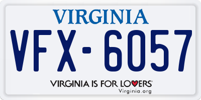 VA license plate VFX6057