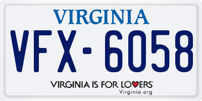 VA license plate VFX6058